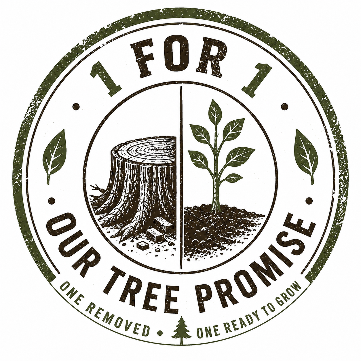 One for One — Our Tree Promise. One removed, one ready to grow.